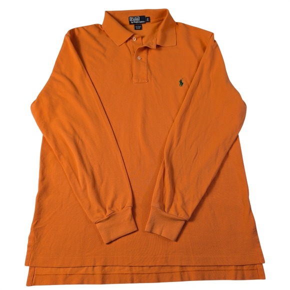 Polo Ralph Lauren Other - Polo Ralph Lauren Mens LT Tall Long Sleeve Polo Shirt Orange Green Pony Logo